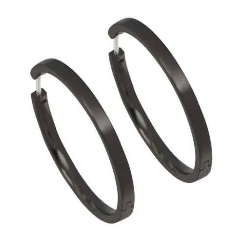 Large Full Black Hoop Earrings